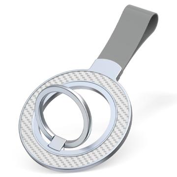 Suport magnetic multifuncțional pentru inele cu curea - alb