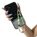 Curea pentru telefon cu mărgele în formă de ciupercă / curea de mână - 20cm - verde