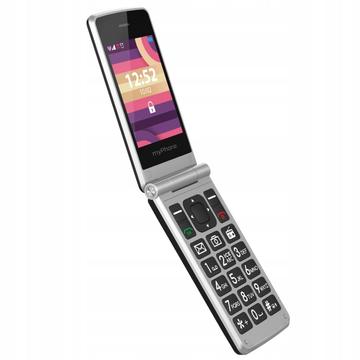 MyPhone Tango LTE Flip Phone cu butoane de siguranță SOS și ICE - negru / argintiu