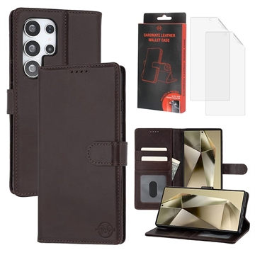 Husă de portofel din piele MyTPhone CardMate pentru Samsung Galaxy S24 Ultra - maro închis