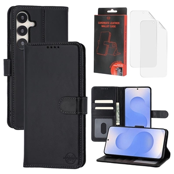 Husă de portofel din piele MyTPhone CardMate pentru Samsung Galaxy S25+ - negru