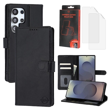 Husă de portofel din piele MyTPhone CardMate pentru Samsung Galaxy S25 Ultra - negru