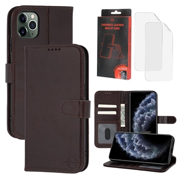 Husă de portofel din piele MyTPhone CardMate pentru iPhone 11 Pro Max - maro închis
