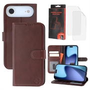 Husă de portofel din piele MyTPhone CardMate pentru iPhone 17 Air - maro închis