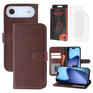 Husă de portofel din piele MyTPhone CardMate pentru iPhone 17 Air - maro închis
