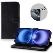 Husă de portofel din piele MyTPhone CardMate pentru iPhone 17 - negru