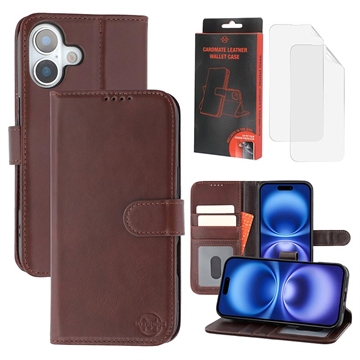 Husă de portofel din piele MyTPhone CardMate pentru iPhone 17 - maro închis