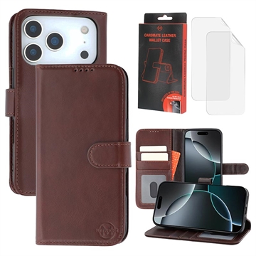 Husă de portofel din piele MyTPhone CardMate pentru iPhone 17 Pro - maro închis
