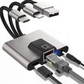 NK-1056S Adaptor Ethernet 3 în 1 - USB-C, USB-A și Lightning - 10cm