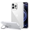 Husă Hibridă iPhone 12/12 Pro cu Suport Ascuns - Alb / Transparent