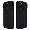 Husă Flip iPhone 14 Pro Max - Nillkin Qin Pro - Negru