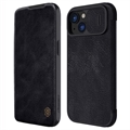 Husă Flip iPhone 15 - Nillkin Qin Pro - Negru