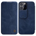 Husă Flip iPhone 13 Pro - Nillkin Qin Pro - Albastru