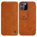 Husă Flip iPhone 13 Pro Max - Nillkin Qin Pro - Maro
