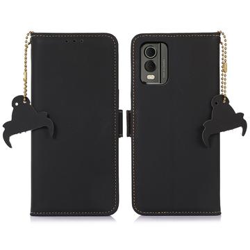 Husă Piele Portofel cu RFID Nokia C32 - Negru