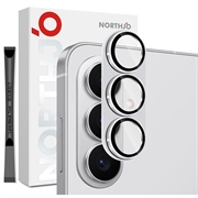 Samsung Galaxy S26+ Northjo Protecție completă din metal mat și sticlă temperată pentru obiectivul camerei foto - argintiu