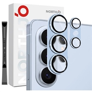 Samsung Galaxy S26 Ultra Northjo Protecție completă din metal mat și sticlă temperată pentru obiectivul camerei foto - albastru