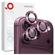 Protector pentru obiectivul camerei iPhone 18 Pro/18 Pro Max Northjo Glitter - Burgund