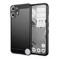 Husă TPU Brushed Nothing CMF Phone 2 Pro - Fibră de Carbon - Negru