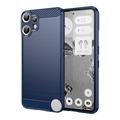 Husă TPU Brushed Nothing CMF Phone 2 Pro - Fibră de Carbon - Albastru