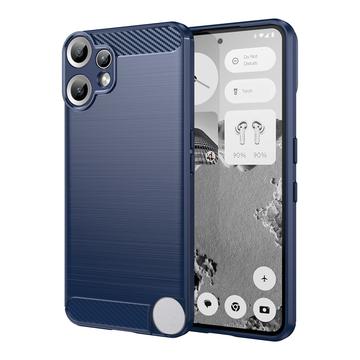 Husă TPU Brushed Nothing CMF Phone 2 Pro - Fibră de Carbon - Albastru