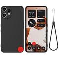 Husă din silicon lichid Nothing CMF Phone 2 Pro cu curea de mana - negru