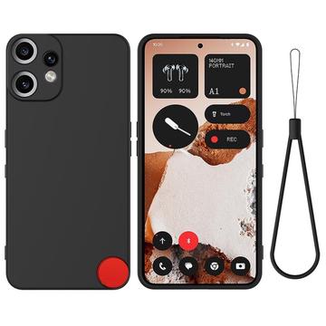 Husă din silicon lichid Nothing CMF Phone 2 Pro cu curea de mana - negru