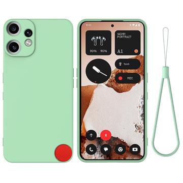 Husă din silicon lichid Nothing CMF Phone 2 Pro cu curea de mana - verde