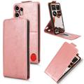 Husă verticală cu rabat și suport Nothing CMF Phone 2 Pro - Auriu Roze