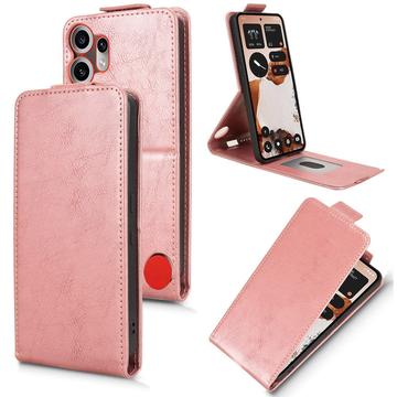 Husă verticală cu rabat și suport Nothing CMF Phone 2 Pro - Auriu Roze