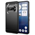 Husă TPU Brushed Nothing Phone (3a) - Fibră de Carbon - Negru
