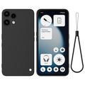 Husă din silicon lichid Nothing Phone (3a) Lite cu curea de mana - negru