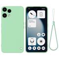 Husă din silicon lichid Nothing Phone (3a) Lite cu curea de mana - verde