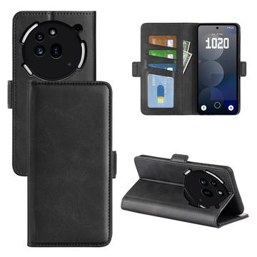 Husa Portofel Nothing Phone (3a) Pro cu închidere magnetică - textură vițel - negru