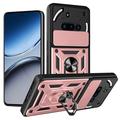 Husă Hibridă Nothing Phone (3a) cu Inel Rotativ cu Ecran pentru Cameră - Auriu Roze