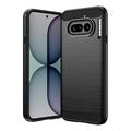 Husă TPU Brushed Nothing Phone (4a) - Fibră de Carbon - Negru