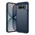 Husă TPU Brushed Nothing Phone (4a) - Fibră de Carbon - Albastru