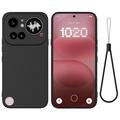 Husă din silicon lichid Nothing Phone (4a) Pro cu curea de mana - Negru