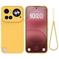 Husă din silicon lichid Nothing Phone (4a) Pro cu curea de mana - Galben
