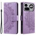 Husă tip portofel cu curea de mână Nothing Phone (4a) Pro Mandala - Violet