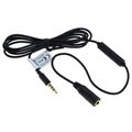 Cablu prelungitor audio OTB 3,5 mm cu microfon - 125 cm - negru