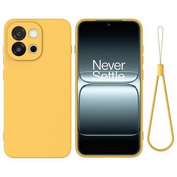 Husă din silicon lichid OnePlus 13T cu curea de mana - Galben
