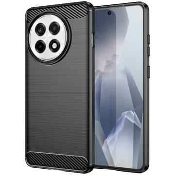 Husă TPU Brushed OnePlus Ace 5/5 Pro/13R - Fibră de Carbon - Negru