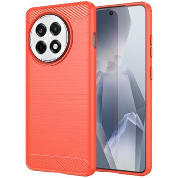 Husă TPU Brushed OnePlus Ace 5/5 Pro/13R - Fibră de Carbon - Roșu