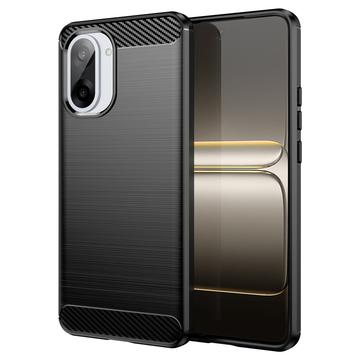 Husă TPU Brushed OnePlus Ace 5 Racing/Nord CE5 - Fibră de Carbon - Negru