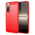 Husă TPU Brushed OnePlus Ace 5 Ultra/Nord 5 - Fibră de Carbon - Roșu