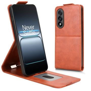 Husă verticală cu rabat și suport OnePlus Ace 5 Ultra/Nord 5 - maro