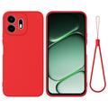 Husă din silicon lichid OnePlus N6 cu curea de mana - Roșu