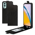 Husă Flip Vertical cu Slot de Card OnePlus Nord 2 5G - Negru