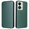 Husă Flip OnePlus Nord 2T - Fibra de Carbon - Verde